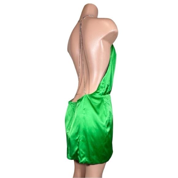 Retrofete Anahita Green Mini Rhinestone Dress SZ XL $399 - Picture 9 of 16